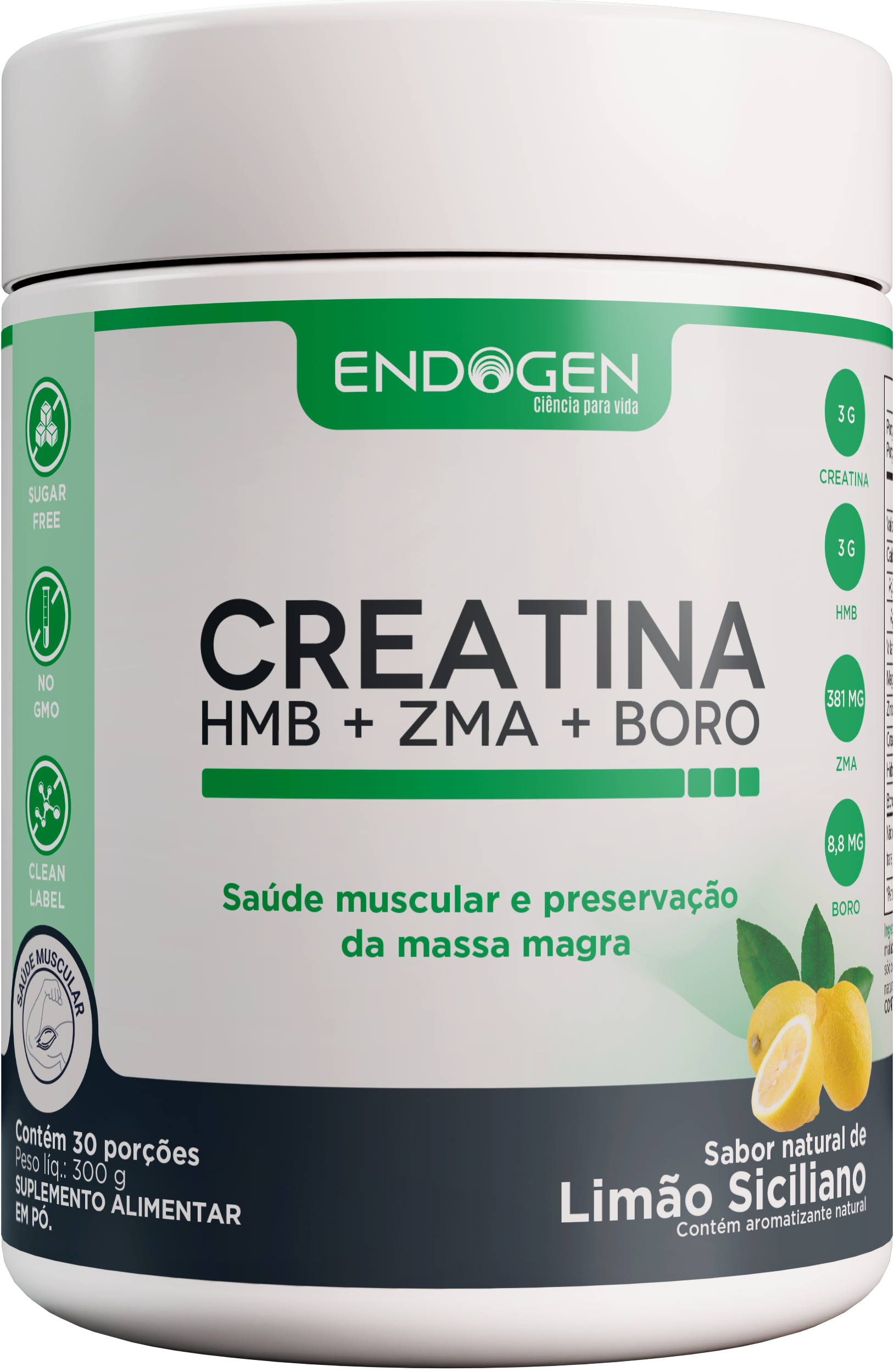 CREATINE + HMB + BORO + ZMA_Limão